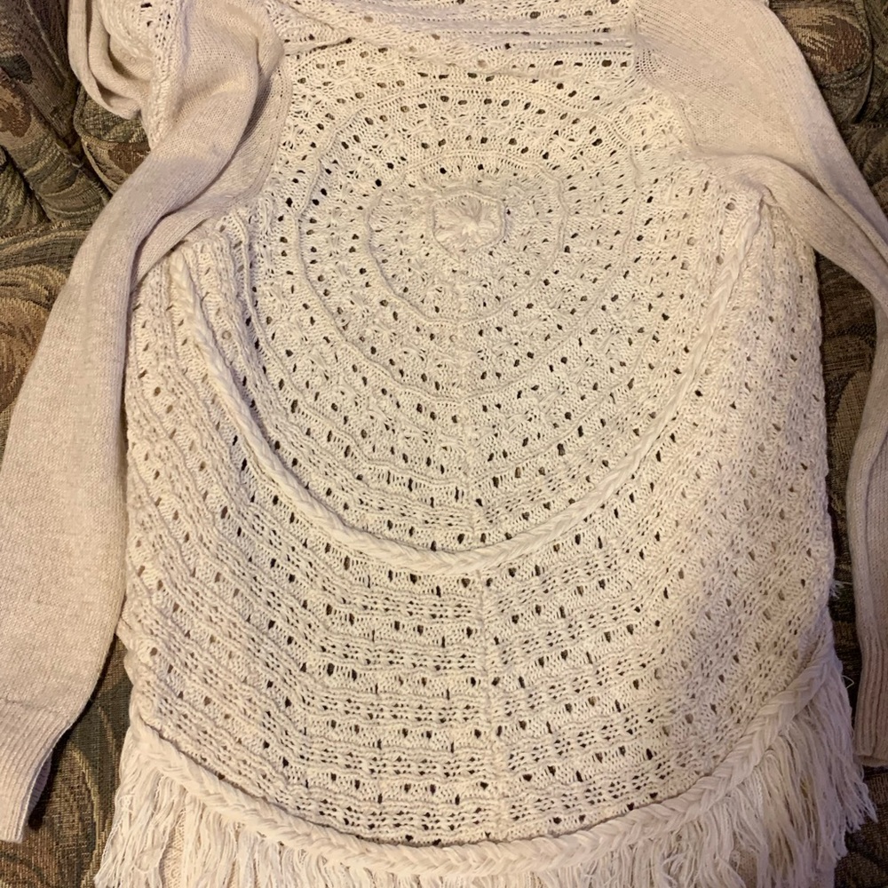 Anthro Knitted and Knotted Circle Fringe Cardi - Picture 7 of 8